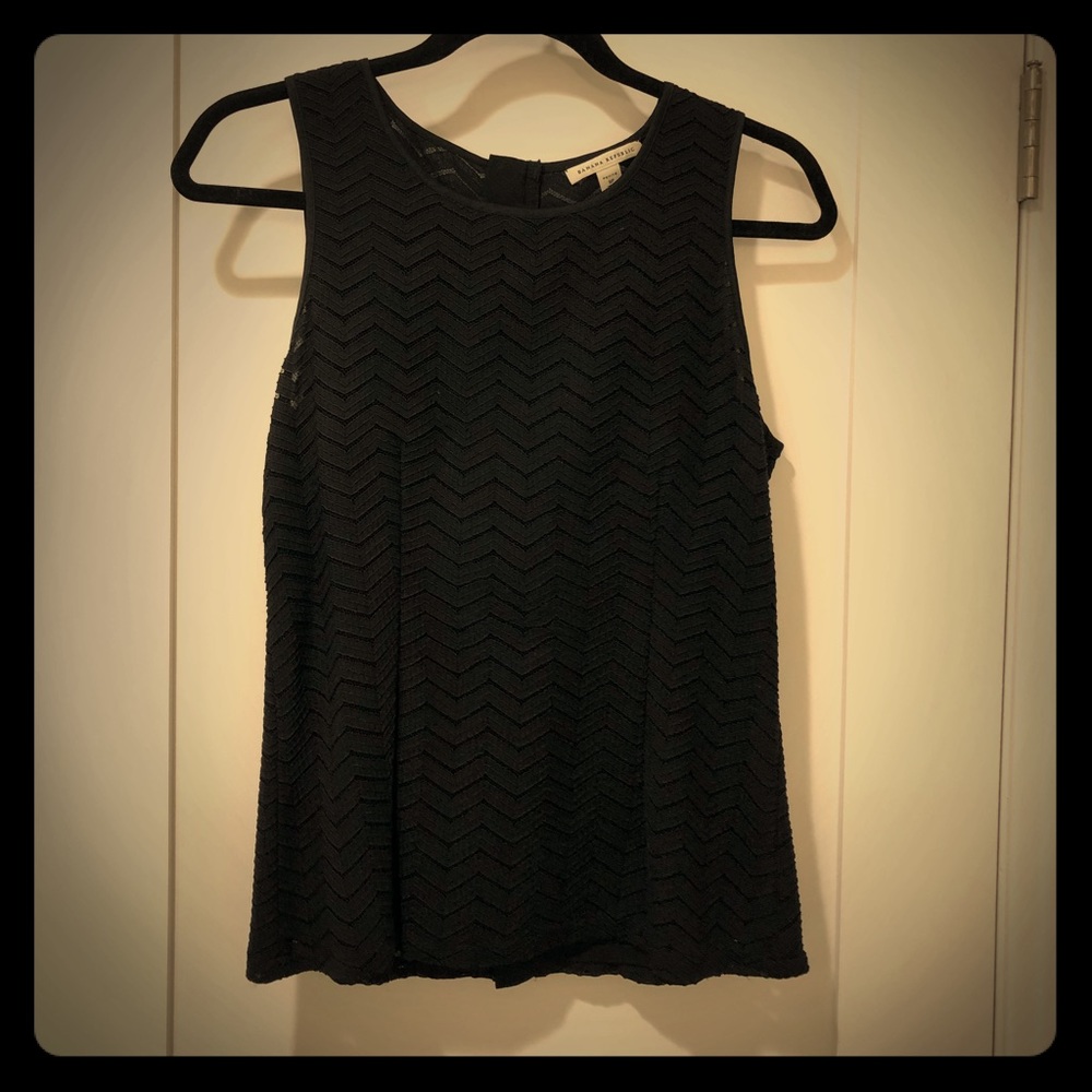 Banana Republic Fitted Black Lace Sleeveless Top